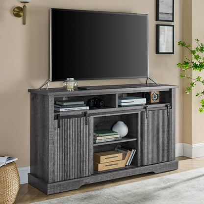 65" TV Mid-Century TV Stand, Gray, 57.9" Wide (view 3)
