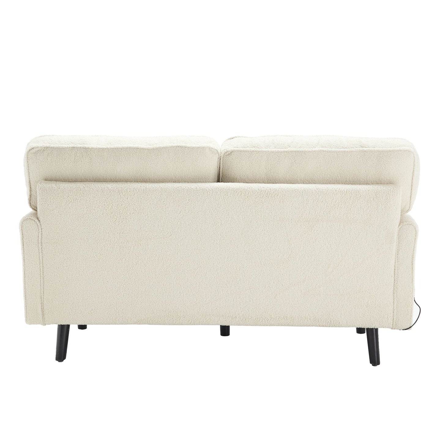 Solid Wood 3-Seat Mid-Century Sofa, White (view 19)