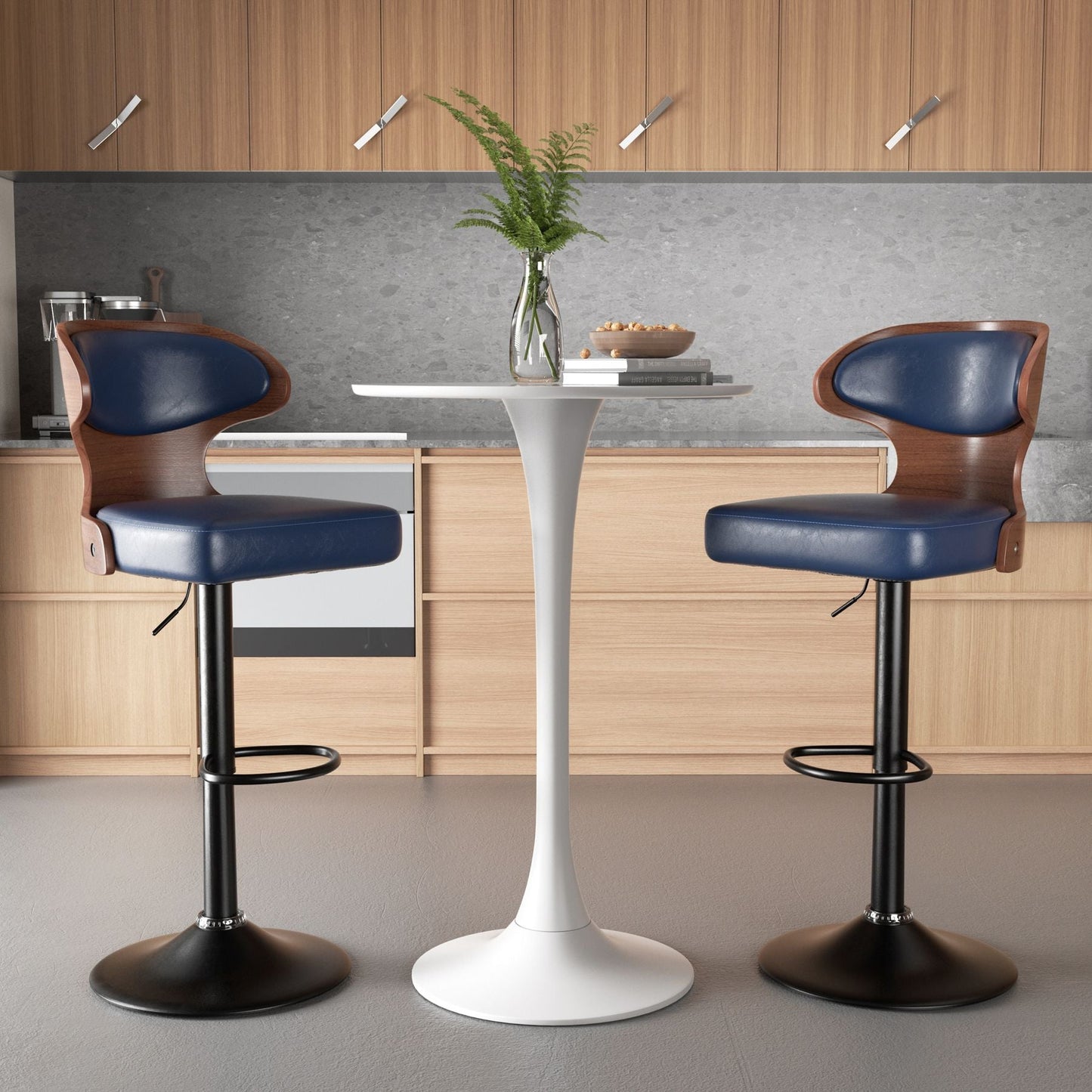 Faux Leather Swivel Bar Stools, Set of 2, 40" Tall (view 18)