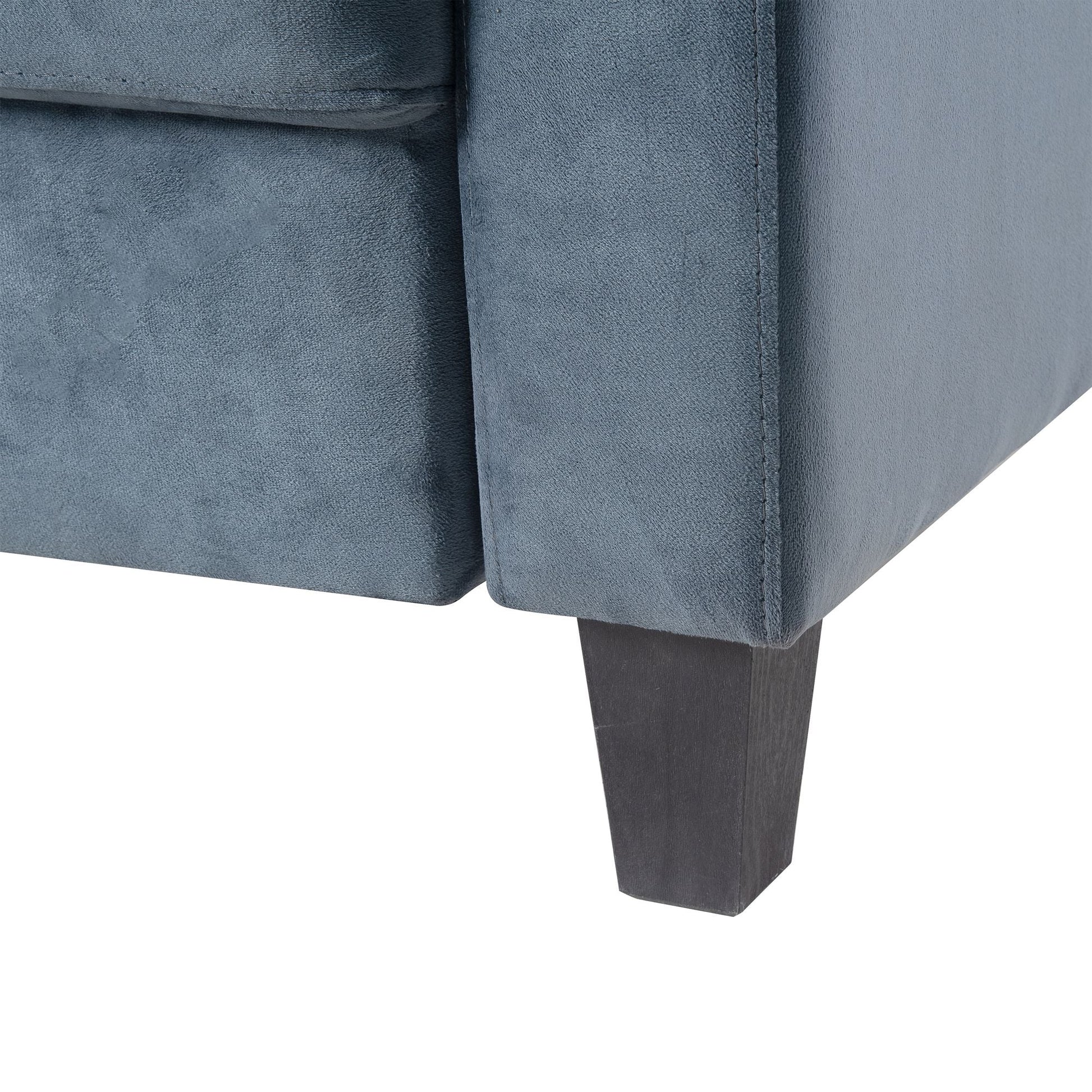 Solid Wood Mid-Century Sectional Sofa, Gray, 34" Tall (view 6)