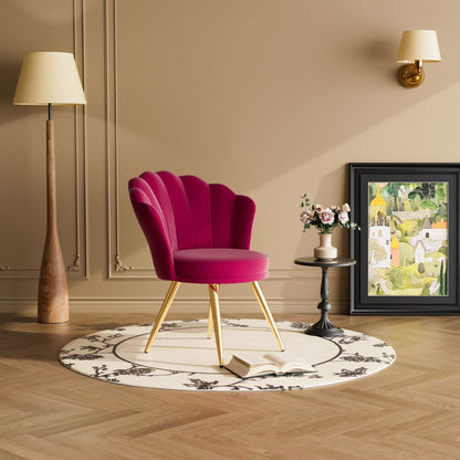 Velvet Mid-Century Accent Chair, Gold (view 12)