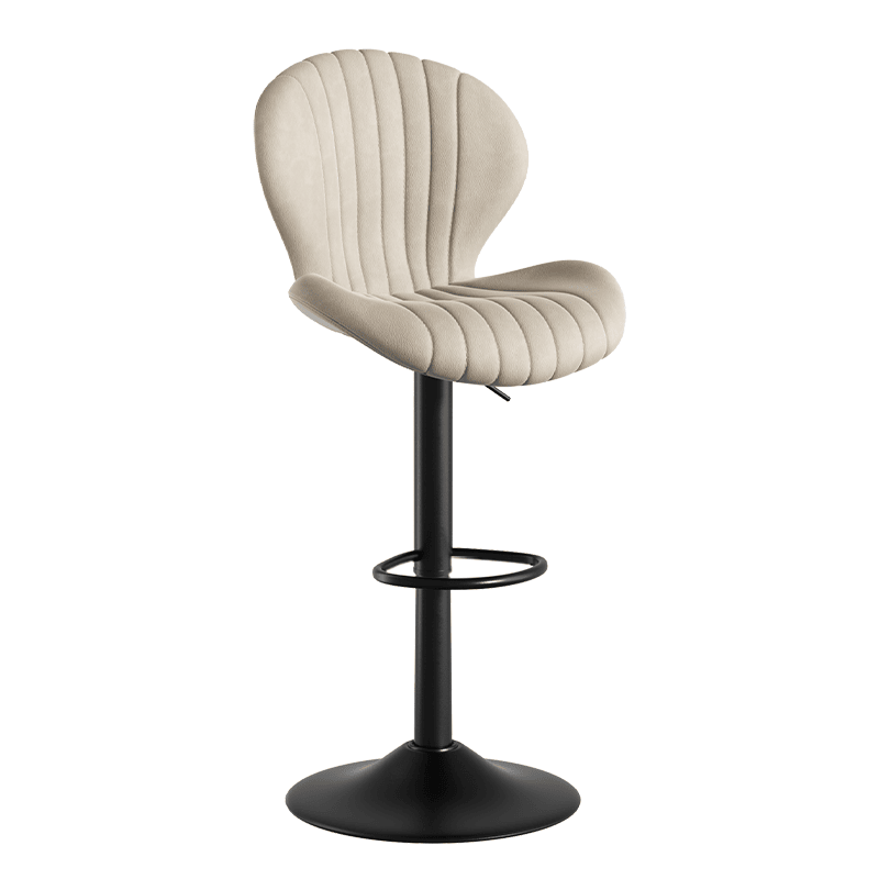 Faux Leather Swivel Bar Stools, Set of 2, Beige