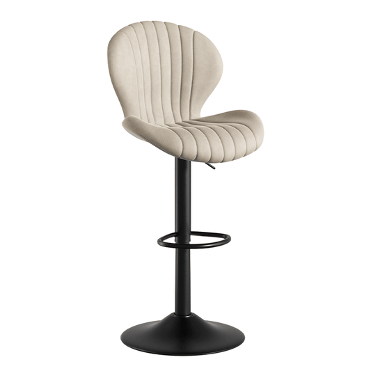 Faux Leather Swivel Bar Stools, Set of 2, Beige