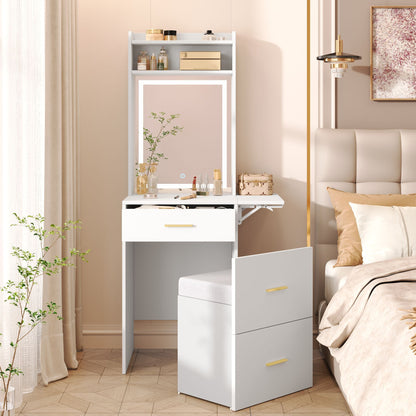 Mid-Century Vanity, White, Compact (view 2)
