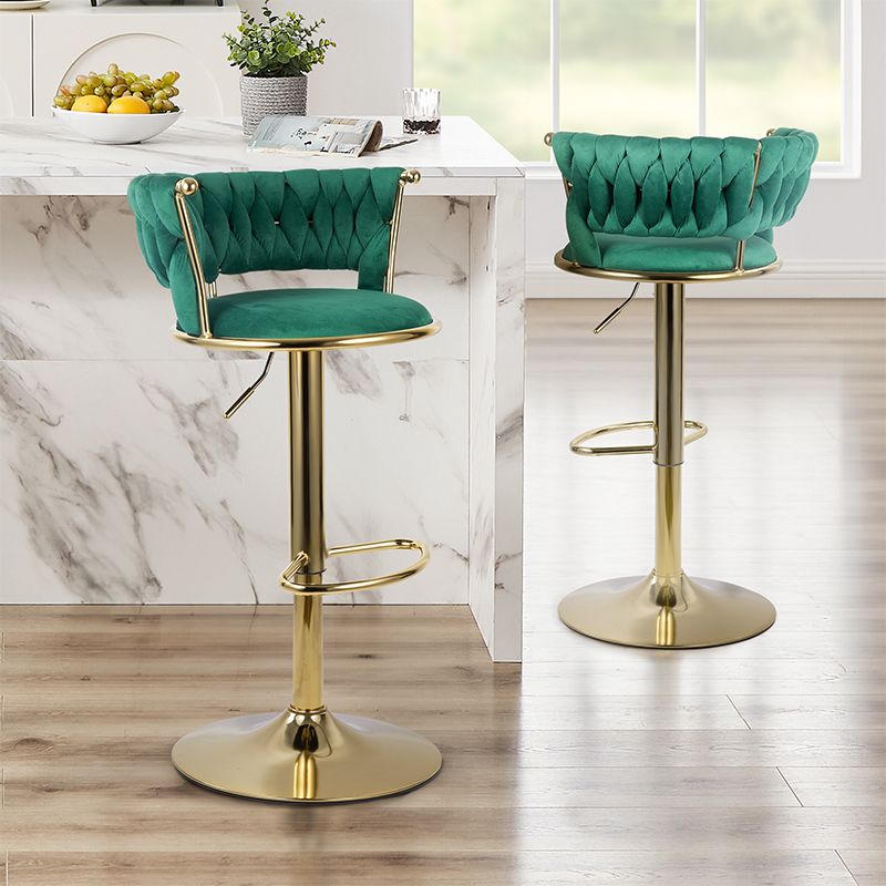 Velvet Swivel Bar Stools, Set of 2, Gold (view 56)