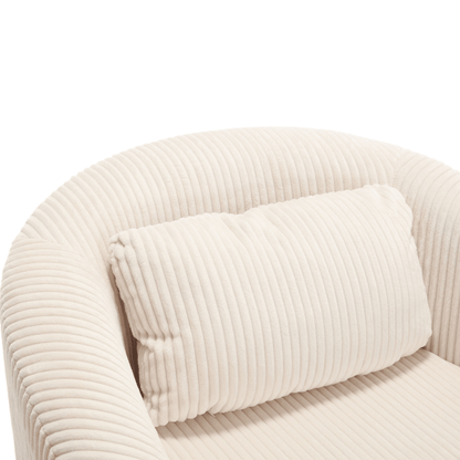 Upholstered 3-Seat Mid-Century Sofa, Beige (view 10)