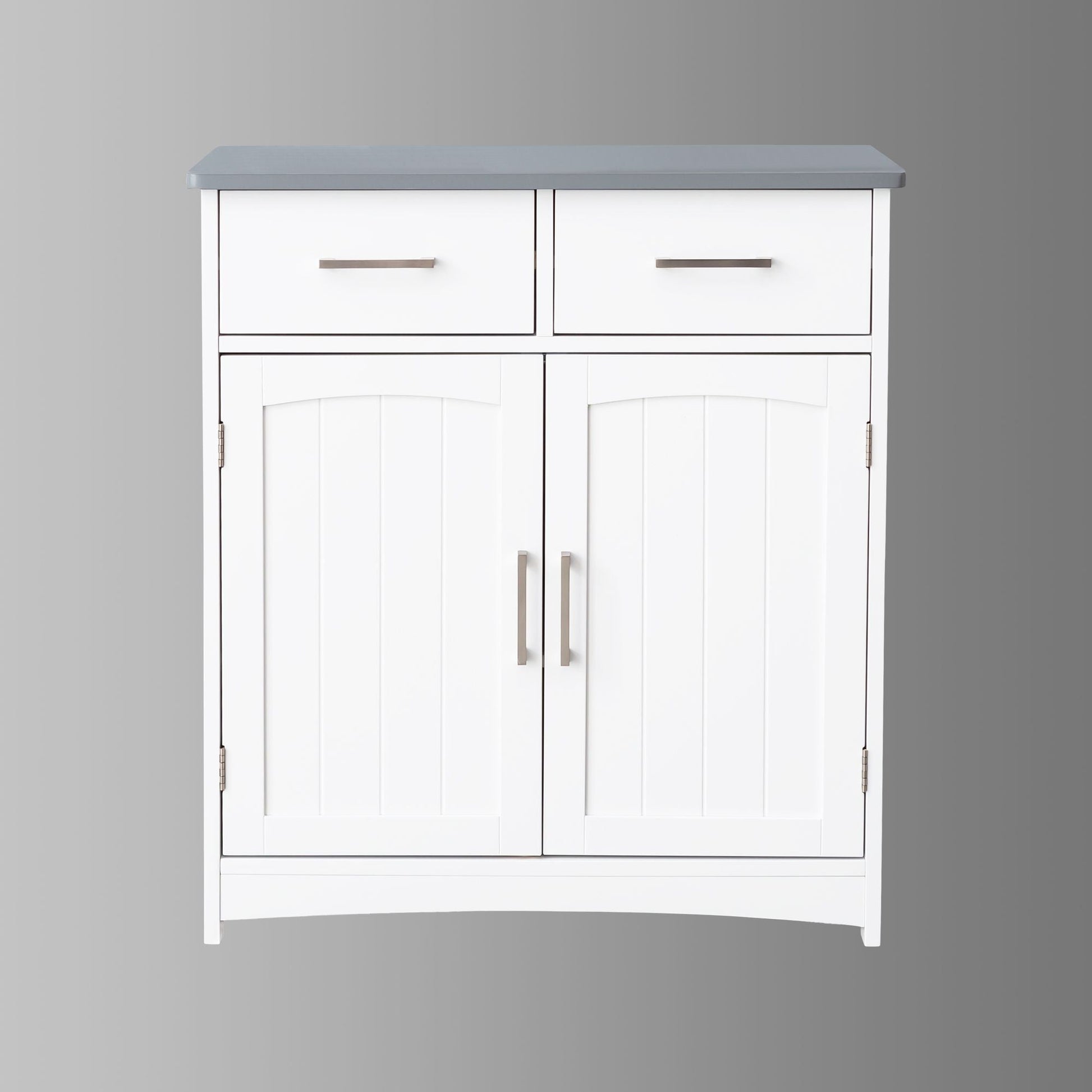 Mid-Century Cabinet, White&Gray