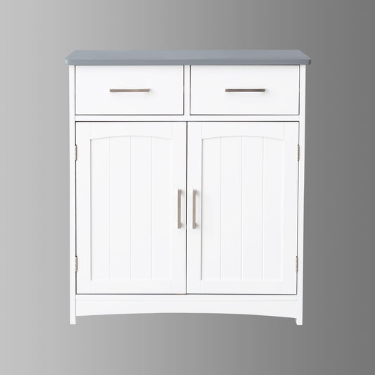 Mid-Century Cabinet, White&Gray