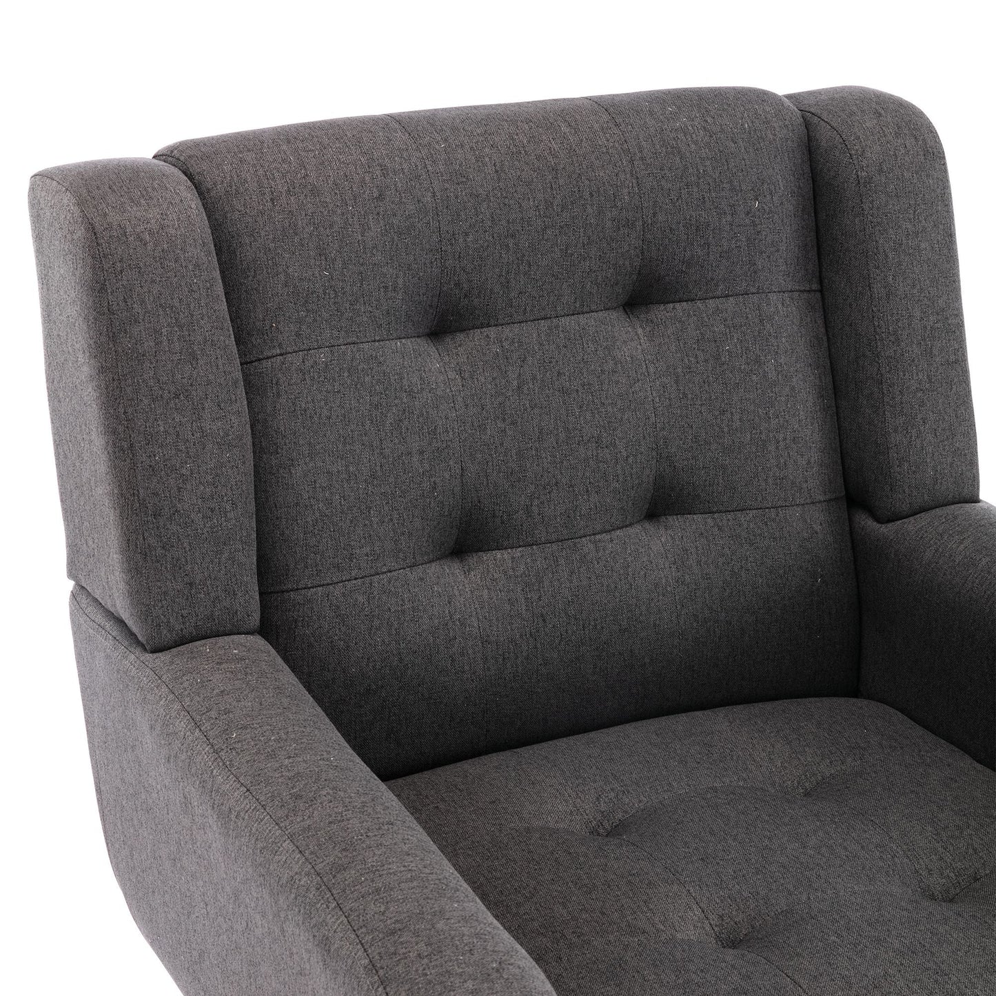 Linen Mid-Century Accent Chair, Black (view 33)
