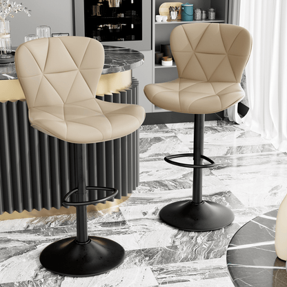 Faux Leather Swivel Bar Stools, Set of 2, Black (view 55)