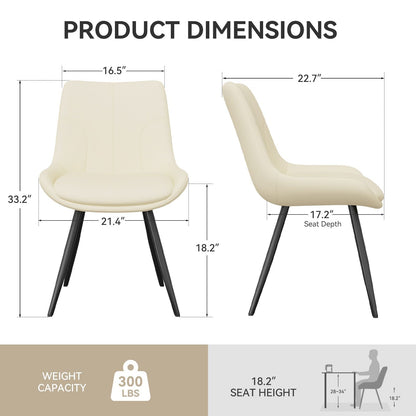 Leather Mid-Century Dining Chairs, Set of 2, Black (view 16)