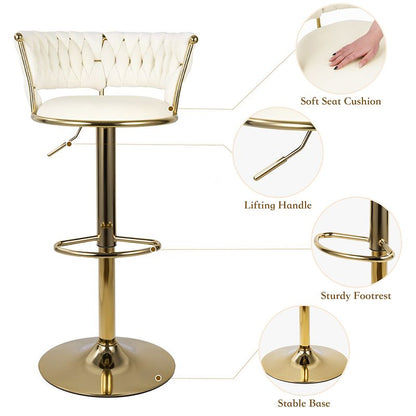Velvet Swivel Bar Stools, Set of 2, Gold (view 33)