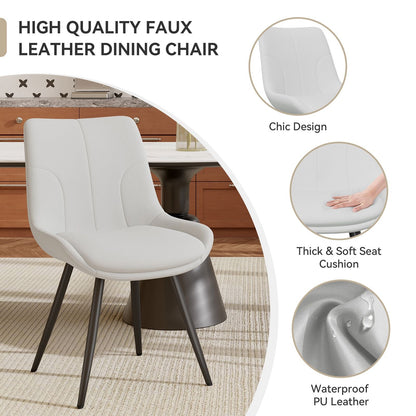 Leather Mid-Century Dining Chairs, Set of 2, 20" Wide (view 45)