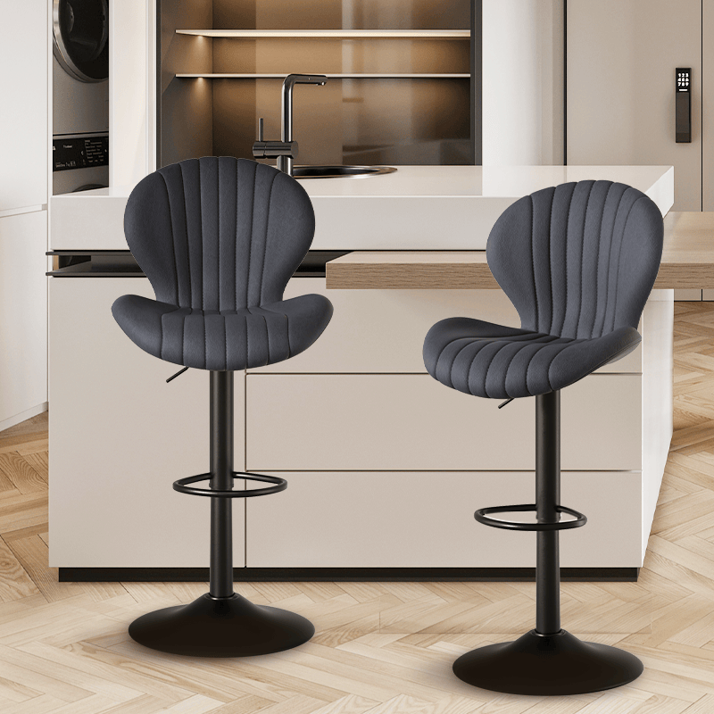 Faux Leather Swivel Bar Stools, Set of 2, High Back (view 95)
