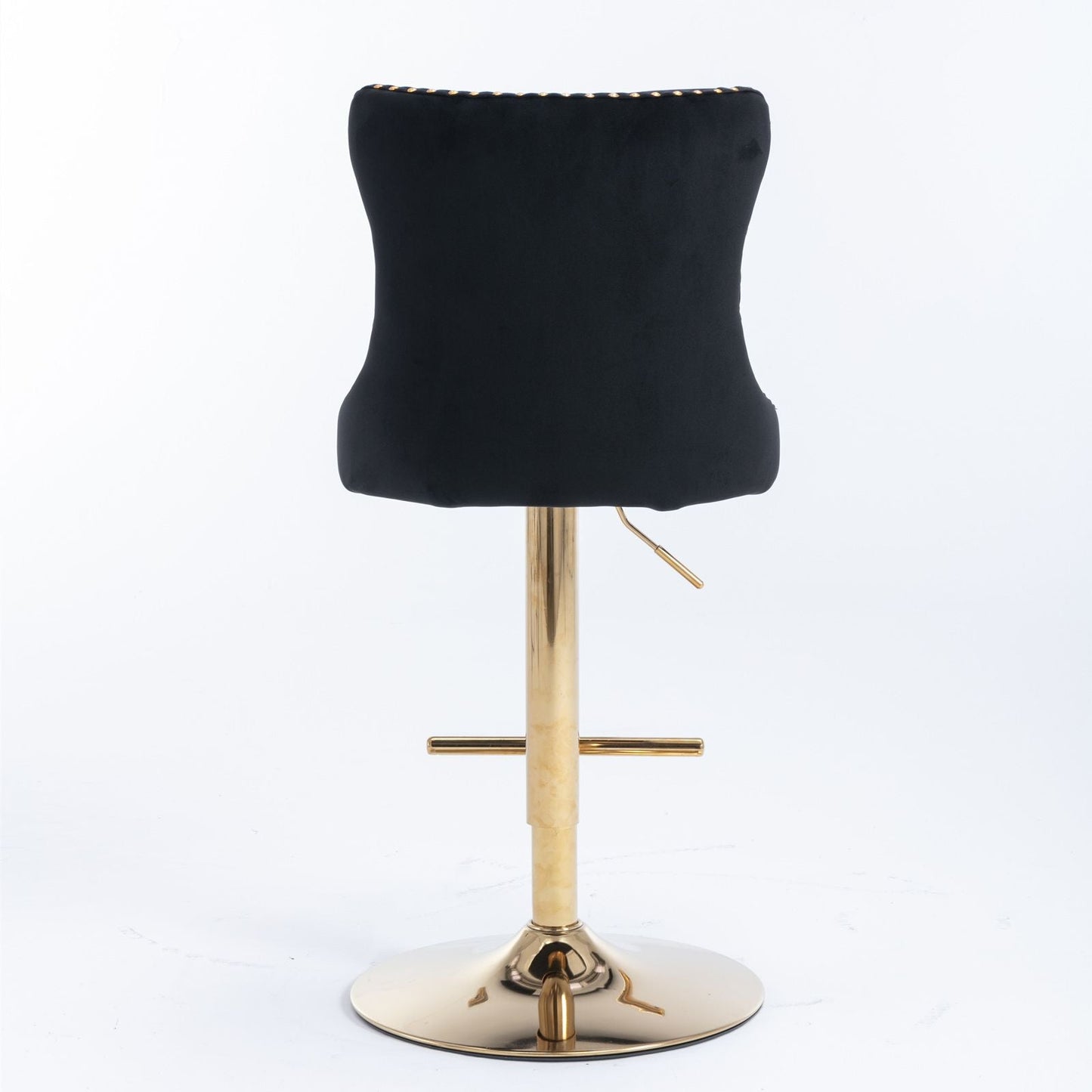 Gold Velvet Swivel Bar Stools, Tufted, Adjustable (view 25)