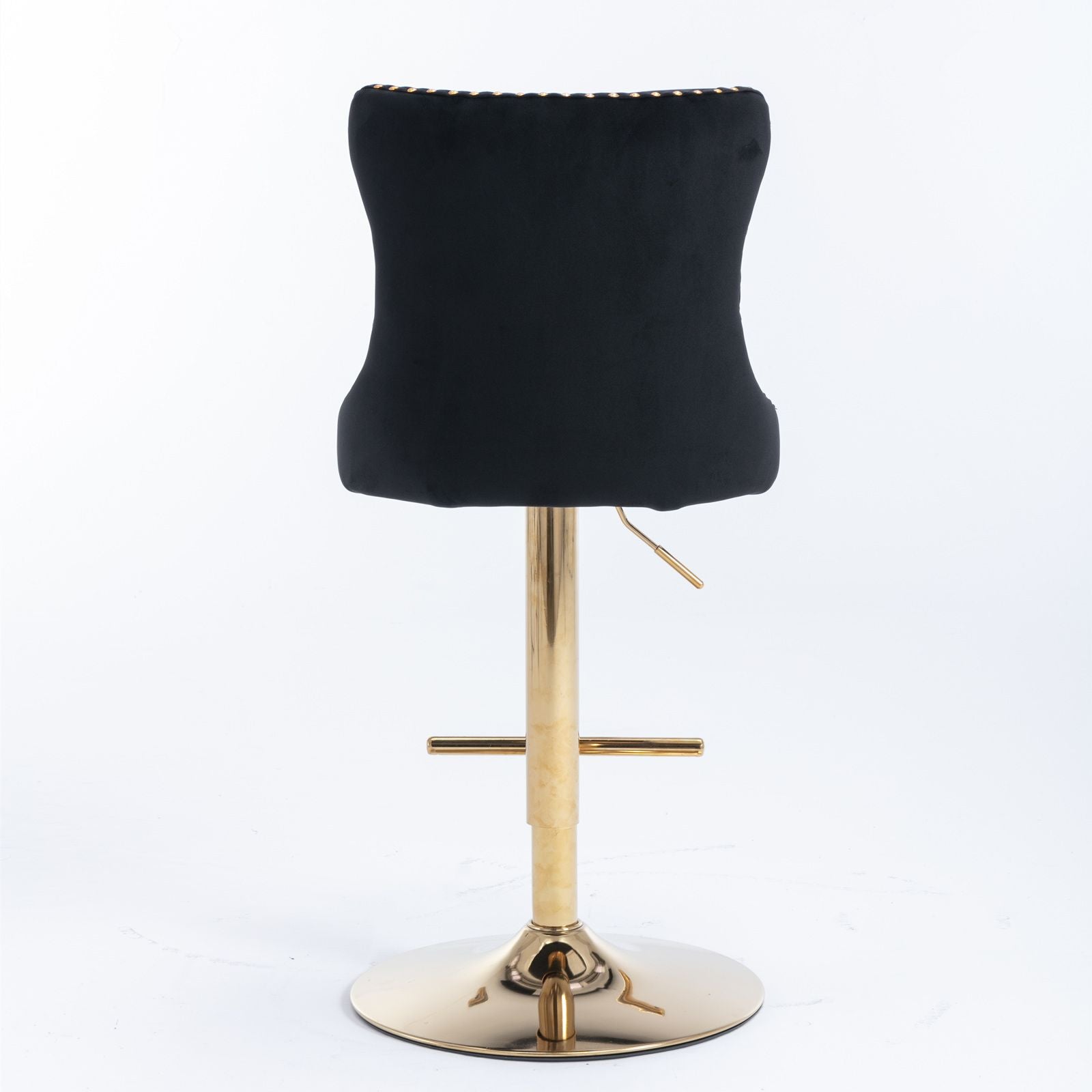 Gold Velvet Swivel Bar Stools, Tufted, Adjustable (view 25)
