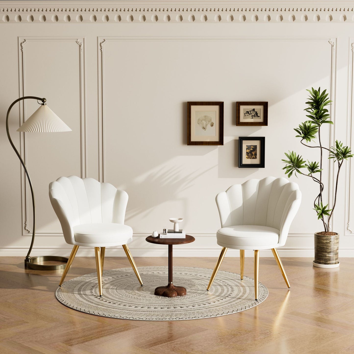 Velvet Mid-Century Accent Chair, Gold (view 55)