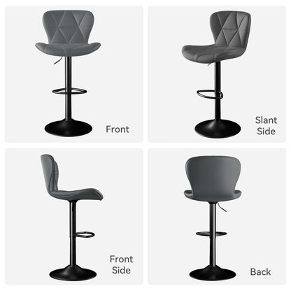 Faux Leather Swivel Bar Stools, Set of 2, Black (view 102)