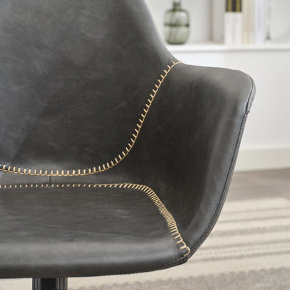 Faux Leather Mid-Century Accent Chair, Black (view 11)