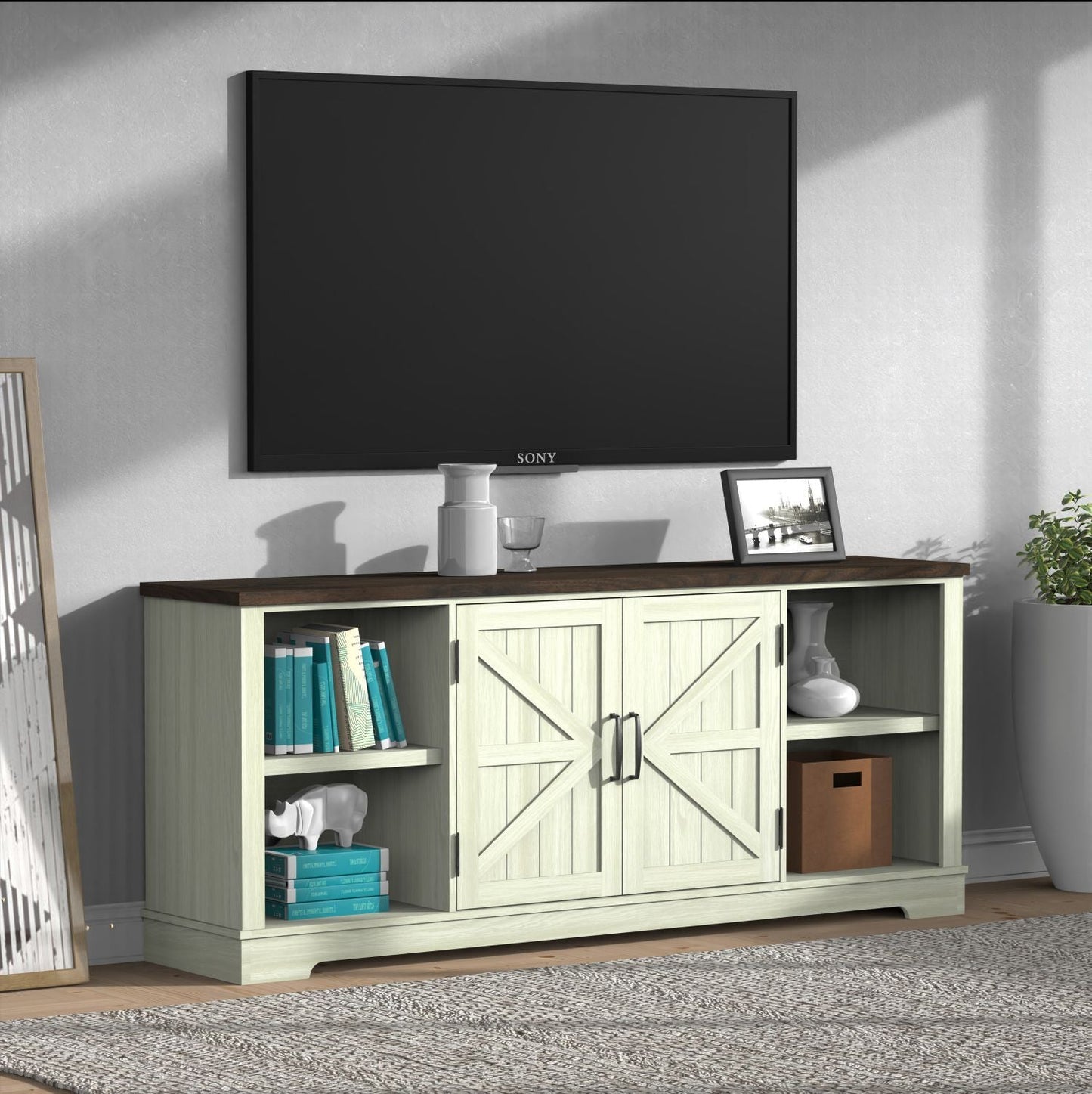 80" TV Mid-Century TV Stand, Blue (view 28)