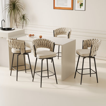 360-Degree Swivel Bar Chairs, Cushioned, Metal Legs, Set of 2 (view 19)