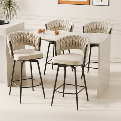 360-Degree Swivel Bar Chairs, Cushioned, Metal Legs, Set of 2 (view 20)
