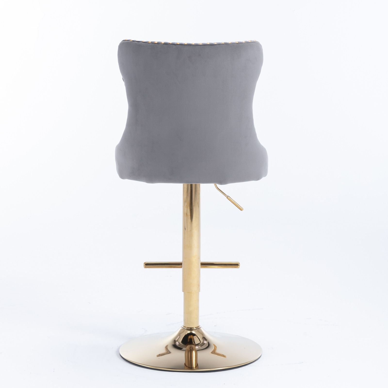 Gold Velvet Swivel Bar Stools, Tufted, Adjustable (view 37)