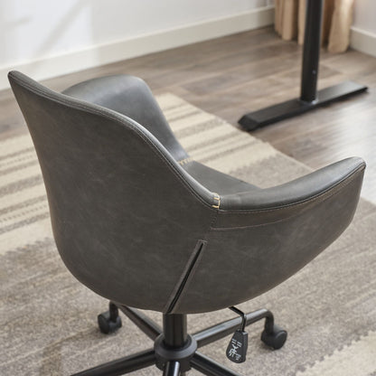 Faux Leather Mid-Century Accent Chair, Black (view 12)