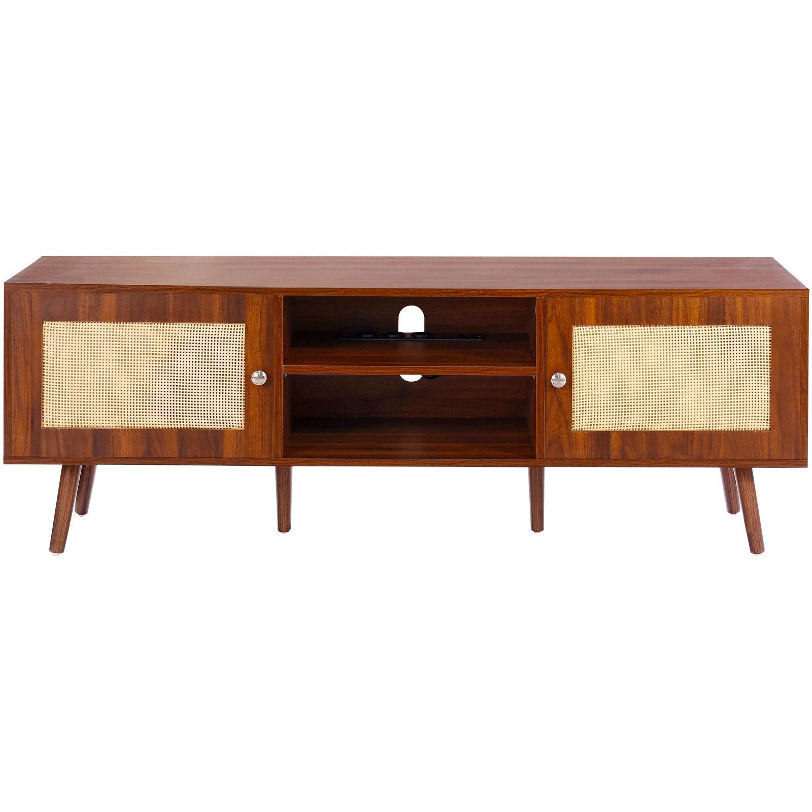 65" TV Mid-Century TV Stand, Walnut, 60" Wide (view 10)