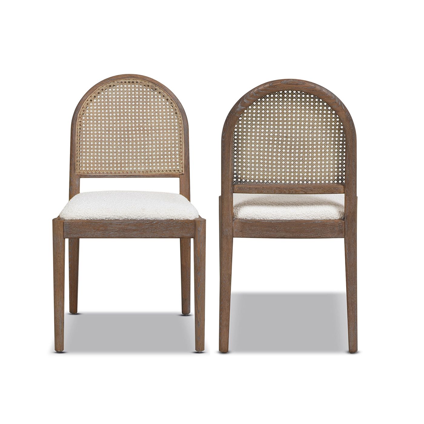 Boucle Mid-Century Dining Chairs, Set of 2, White (view 7)