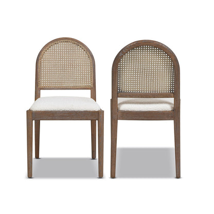 Boucle Mid-Century Dining Chairs, Set of 2, White (view 7)