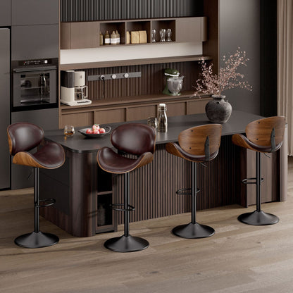 PU Leather Swivel Bar Stools, Set of 1, 18" Wide (view 62)