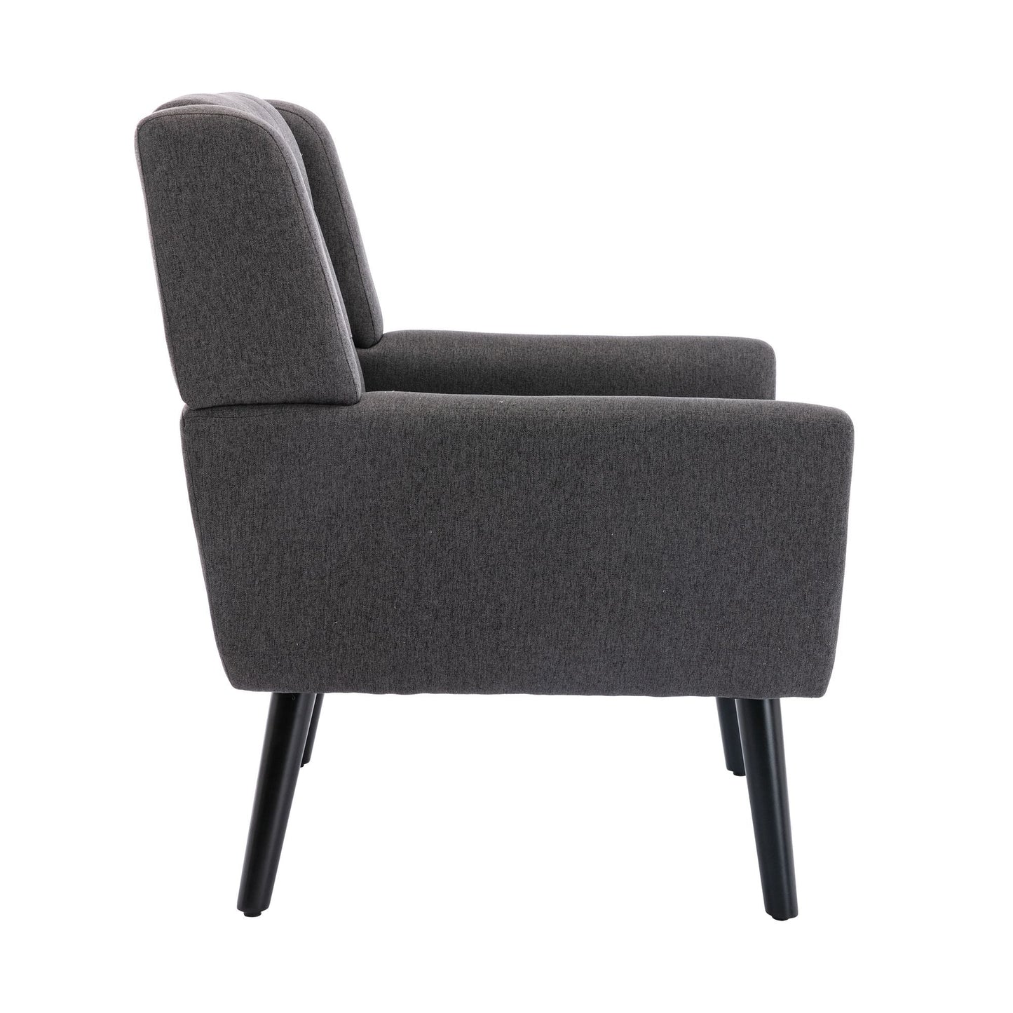 Linen Mid-Century Accent Chair, Light Gray (view 26)