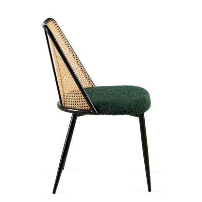 Boucle Mid-Century Dining Chairs, Set of 2, Green (view 9)