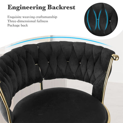 Velvet Swivel Bar Stools, Set of 2, Gold (view 68)
