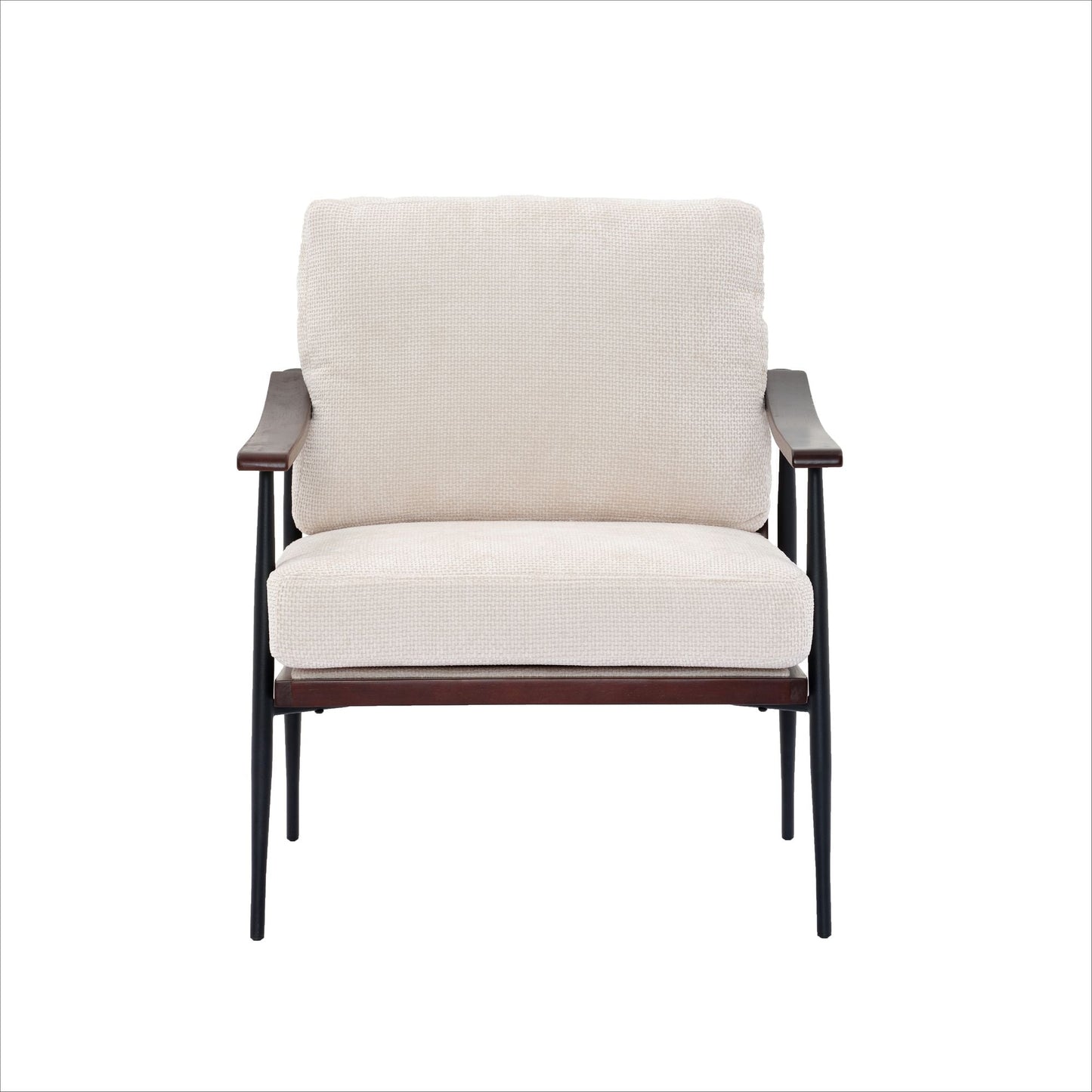 Linen Mid-Century Accent Chair, White, 30" Wide (view 13)