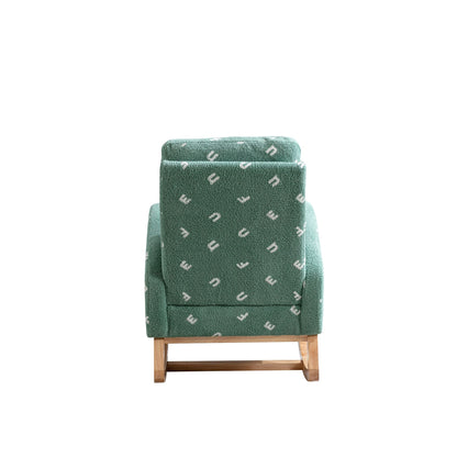Boucle Mid-Century Rocking Chair, Green (view 13)