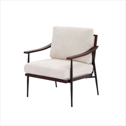 Linen Mid-Century Accent Chair, White, 33" Tall (view 15)