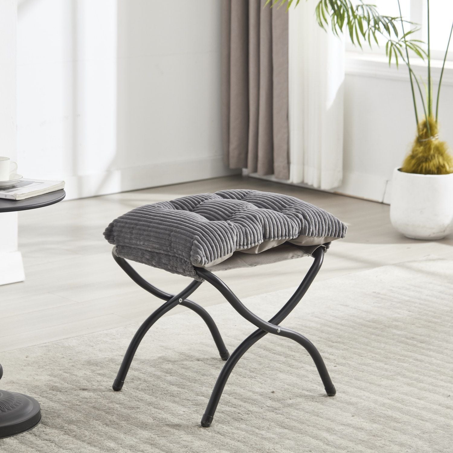 Upholstered 3-Seat Mid-Century Sofa, Gray (view 9)