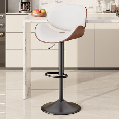 PU Leather Swivel Bar Stools, Set of 1, Black (view 28)