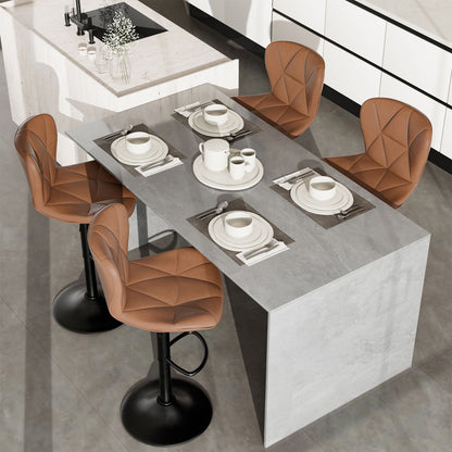 Faux Leather Swivel Bar Stools, Set of 2, Adjustable Height (view 19)