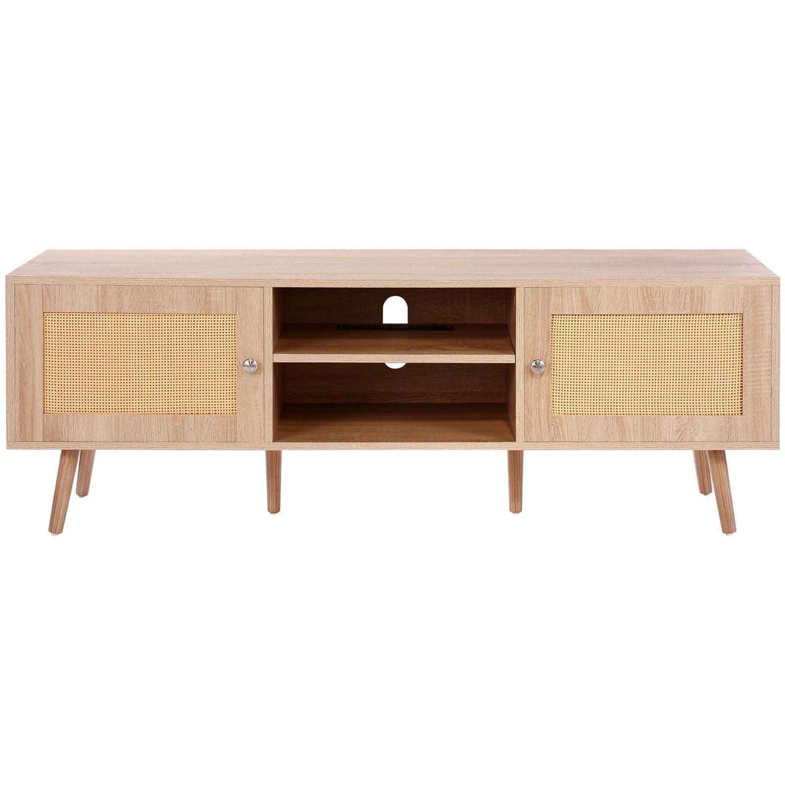 65" TV Mid-Century TV Stand, Oak (view 10)