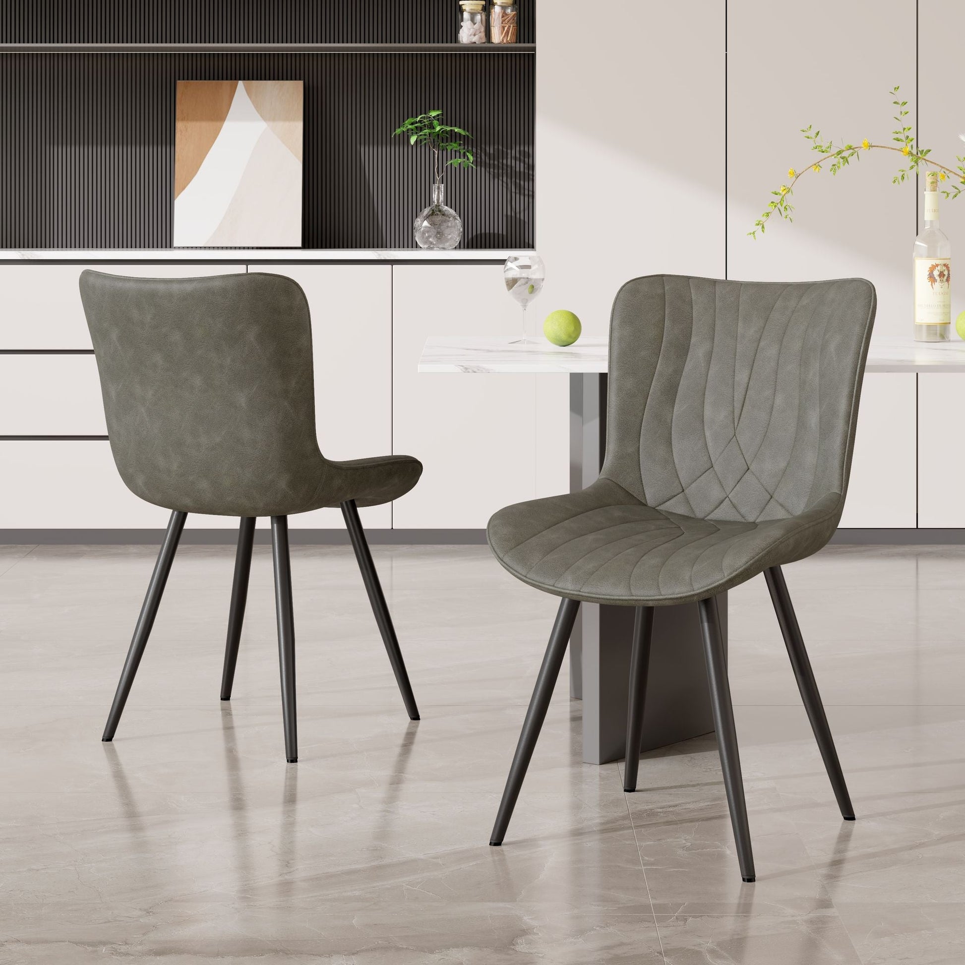 Leather Mid-Century Accent Chair, Beige (view 17)