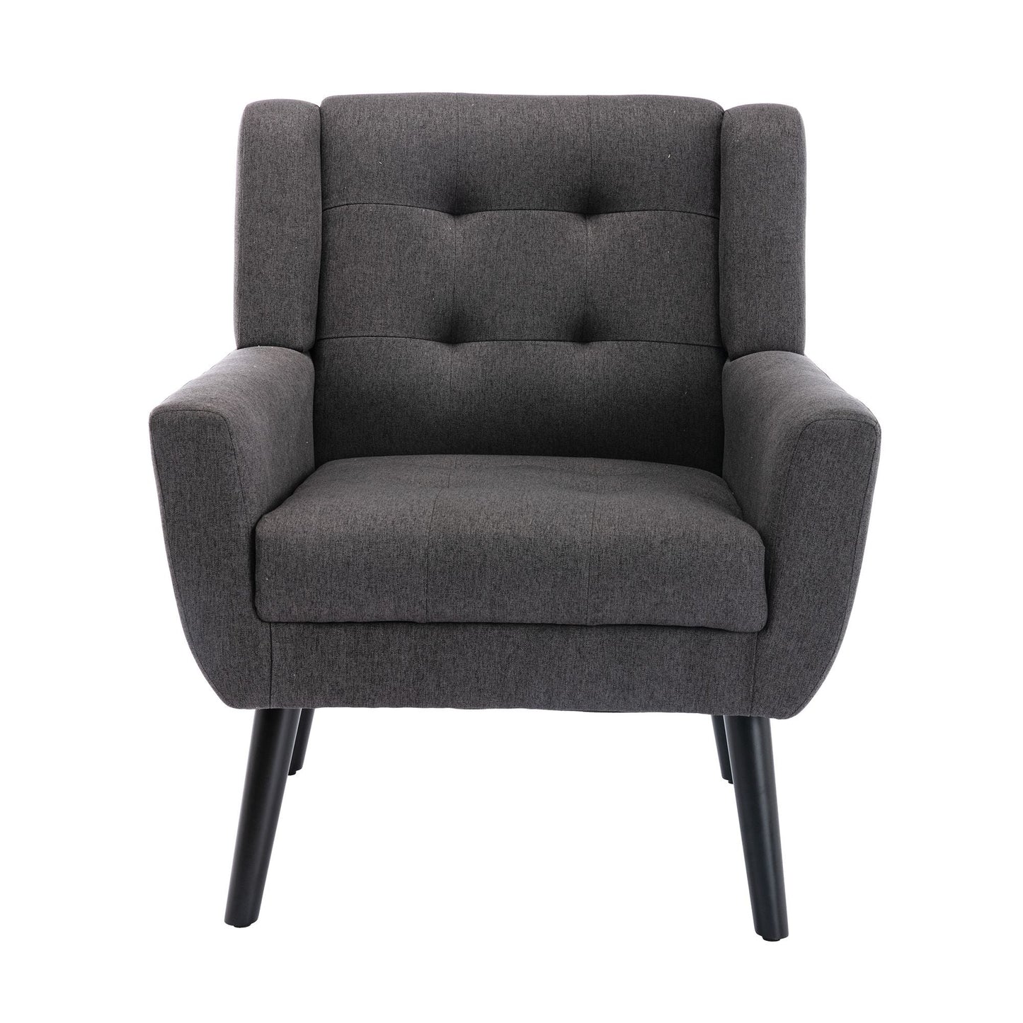 Linen Mid-Century Accent Chair, Black (view 25)