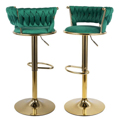 Velvet Swivel Bar Stools, Set of 2, Gold (view 50)