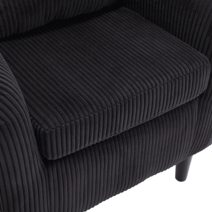 Upholstered 3-Seat Mid-Century Sofa, Black (view 28)