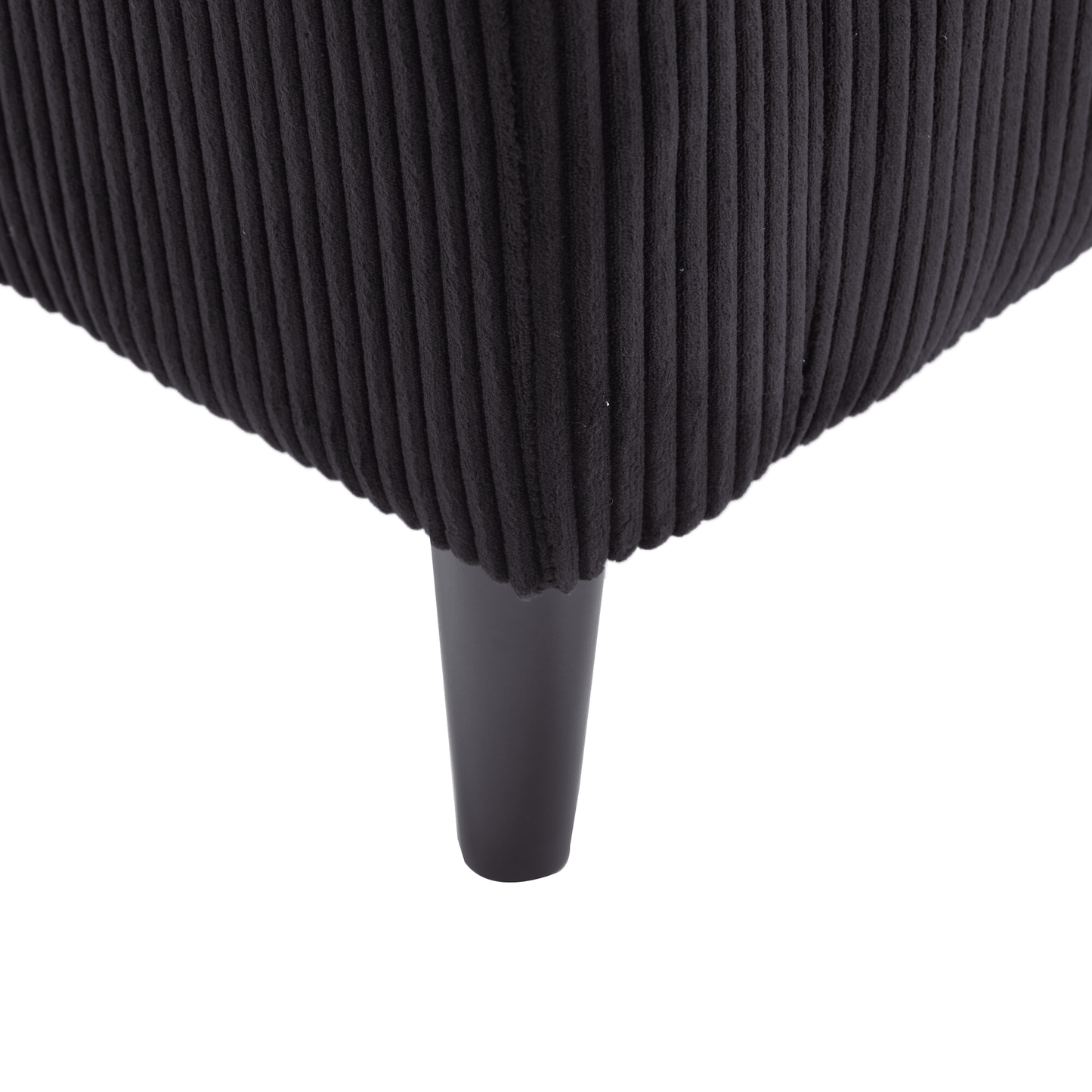 Upholstered 3-Seat Mid-Century Sofa, Black (view 29)