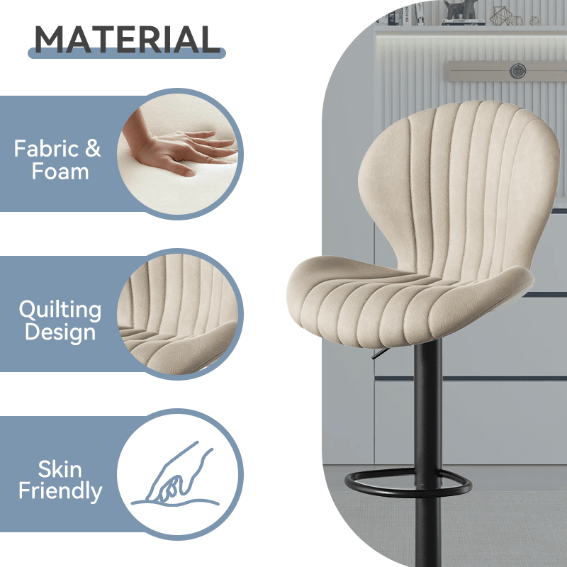 Faux Leather Swivel Bar Stools, Set of 2, High Back (view 3)