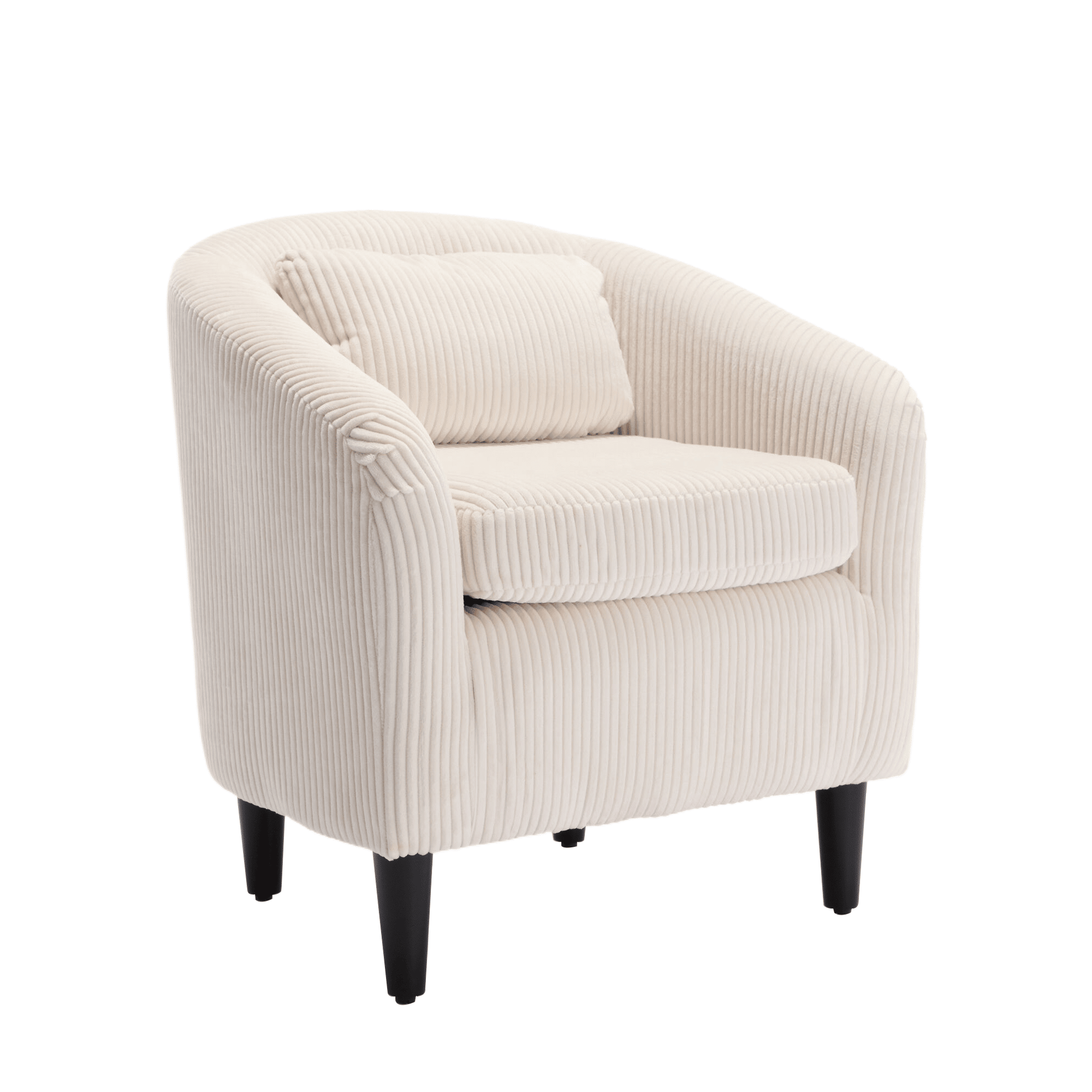 Upholstered 3-Seat Mid-Century Sofa, Beige (view 9)