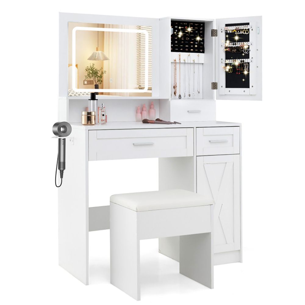 Mid-Century Vanity, White, 35.5" Wide (view 4)